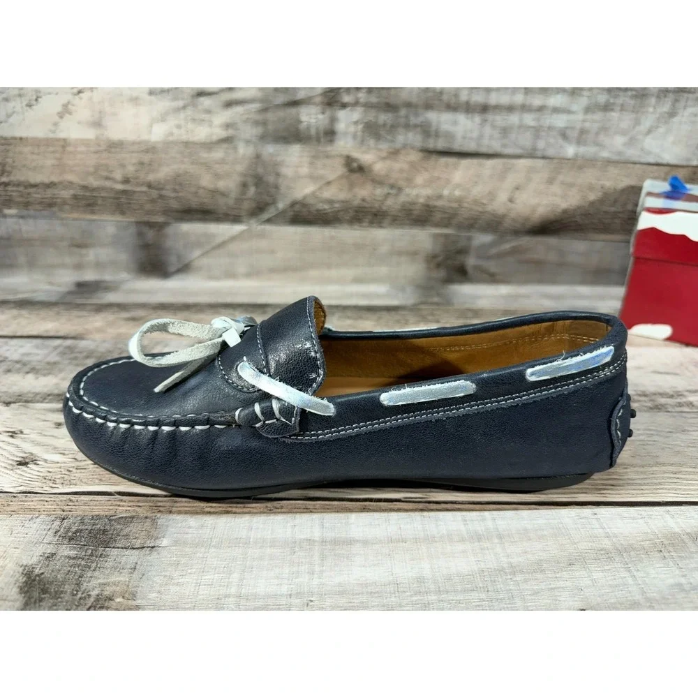 Venettini 55 Morgan Women Boat shoes Navy Shine Leather Size 35